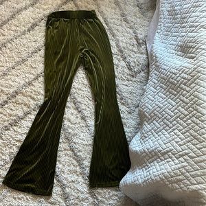 Velvet bell bottom pants